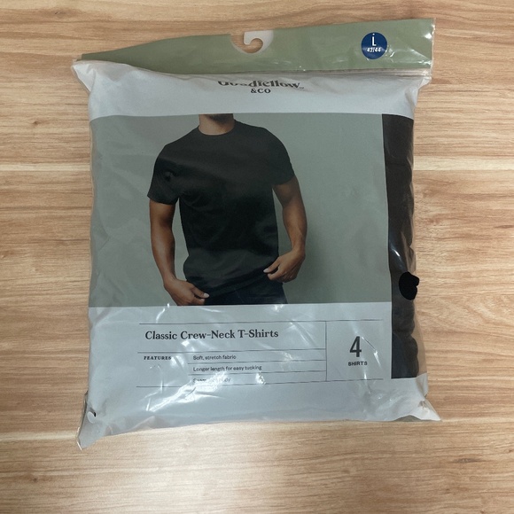 Goodfellow Black Classic Crew Neck T Shirts - Picture 1 of 2